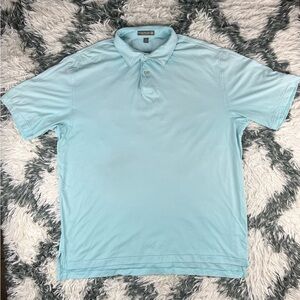 Peter Millar Men's Summer Comfort Polo Shirt Size Large Mountain Top Golf Lake